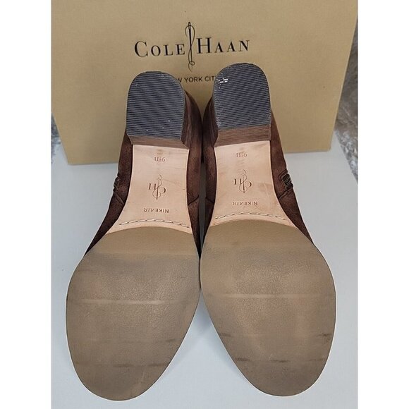 Cole Haan Cassidy Ankle Chestnut Brown Nubuck leather heels Booties boots 9.5B - Picture 8 of 14